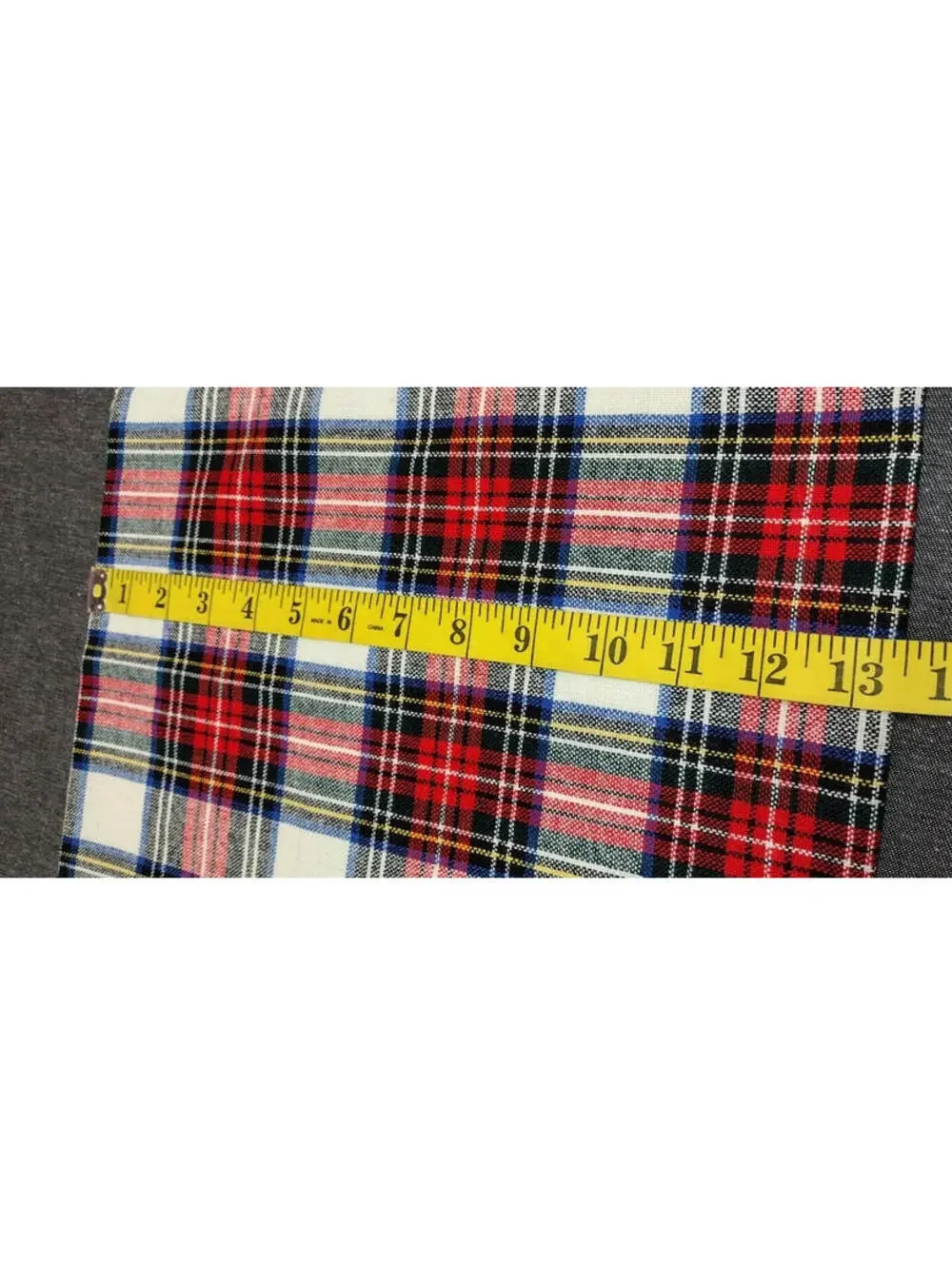 Vintage MCM 1960s Owl Placemat Mushroom RED TARTAN PLAID Linen 19 x 13 inches